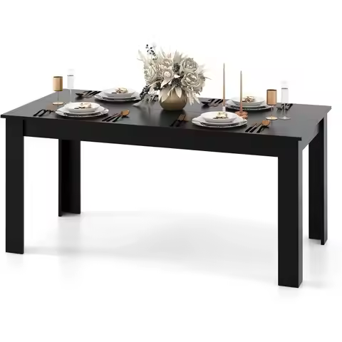 Dining Table for 6, Rectangular Kitchen Table with 330Lbs Capacity, Stable Structure, 63" L x 31.5" 