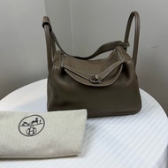 愛馬仕/Hermes Lindy 系列 大象灰配色雙拉鍊翻蓋 長30 寬17 高21金屬旋扣