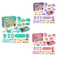 33pc Play House Kitchen Toy Set Children Tea Party Play Set for Kids Role Playing Toy with Dessert a