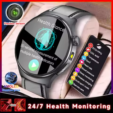 New AI-Diagnosis Health Smart Watch ECG+PPG Blood Lipids Uric Acid Blood Pressure Clock Bluetooth Ca