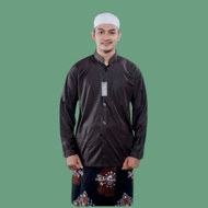 baju koko ammu original pria dewasa terbaru bahan adem - cokelat kopi l