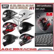 MOTOWOLF XTREME RACING HELMET FULLFACE ABS HARD SHELL COOLMAX TAIL WING DESIGN DOT CERTIFICATION & 3