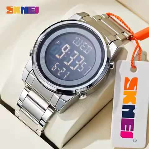 SKMEI 2 Time Digital Watches Fashion Electronic Wristwatch Chrono Count Down Alarm For Men Women Fas
