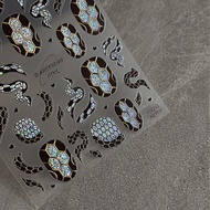 Embossed 5D Sticker | Snake 2025 New Snake Head Full Color Silver Laser | Nail Stickers