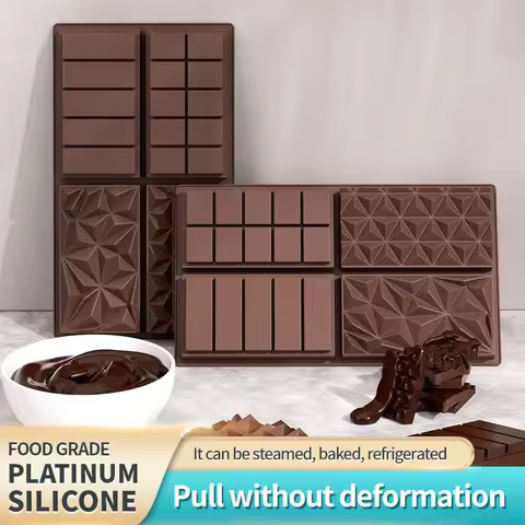 Chocolate Bar Mold - Non-Stick Chocolate Molds, Food Grade Silicone Deep Chocolate Bar Mold for Duba