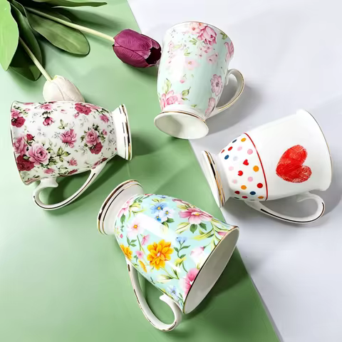 300ML, bone china cafeteira coffee cup, porcelain taza ceramic cup, elegant coffe mug wedding presen