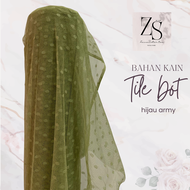 1/2 Meter Bahan Kain Tile Tille Tule Tulle Dot Dotty Warna Hijau Army Olive