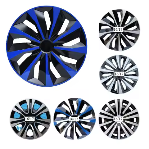 16-17 Inch Multi-Spoke PP Plastic Snap-On Wheel Hub Caps Anti-Rust Decorative Rim Trim Protective Sh