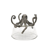 ชามแก้วตกแต่งรูปปลาหมึก พิวเตอร์ pewter ชามตกแต่ง โลหะผสมดีบุก