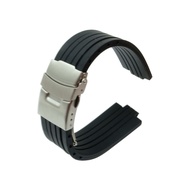 24mm x 11mm Silicone Rubber Watchband for Oris Aquis Watch Band Convex Strap Stainless Steel Safety 