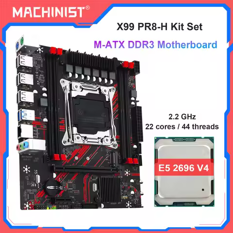 MACHINIST X99 PR8-H Motherboard combo Intel Xeon E5 2686 V4 or E5 2696 V4 CPU LGA 2011-3 Support DDR