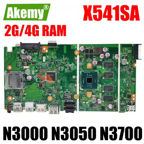 AKEMY X541SA Notebook Mainboard For Asus X541S F541S A541S Laptop Motherboard 2G/4G RAM N3000 N3060