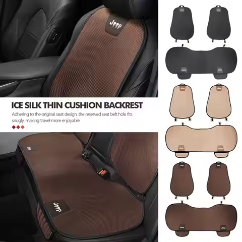 For Jeep Cooling Car Seat Cover Ice Silk Front Rear Cushion Mat Protector Grand Cherokee Compass Pat