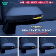 Vemart Toyota vios new 2023-2025 car side mirror led lamp chrome albino light Altis sienta accessori