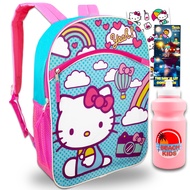 Backpack for Girls - Bundle with 16” Hello Kitty School Backpack with Front Pocket, Hello Kitty Stic