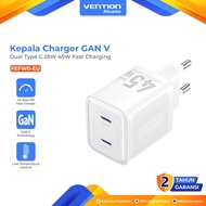Vention Charger Head Adapter GAN V Technology Dual Type C 25W 45W Fast Charging White - FEFW0-EU