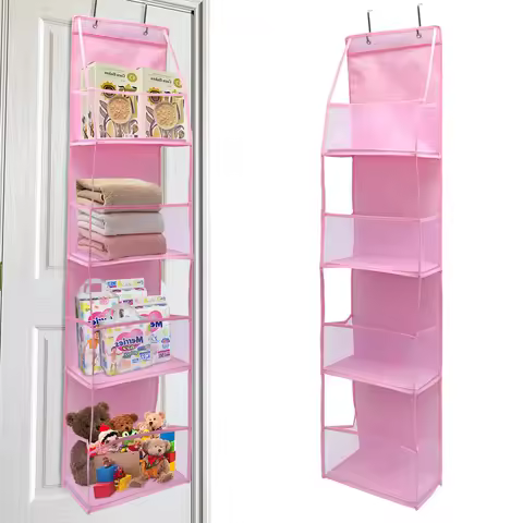 4/6-Tier Hanging Storage Bag Foldable Organizer Over-The-Door Holder For Hair Accessories Snacks Toy