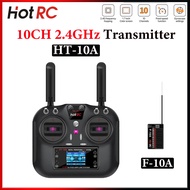 HOTRC HT-10A 10CH 2.4G Transmitter Color Screen Remote Controller With F-10A Receiver For RC Model P