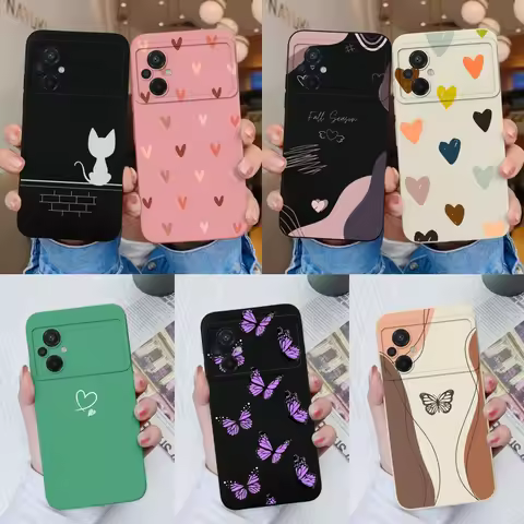 For Xiaomi Poco M5 M5S Phone Case Monster Cat Camera Protection Upgrade Liquid Silicone Bumper For P