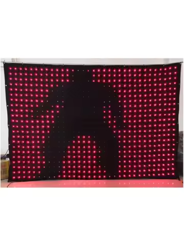 2X 3M P9cm LED Video Cloth Flexible LED Display Stage Backdrop DJ Vision Curtain with DMX/PC Control
