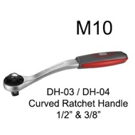 [ 1 UNIT ] M10 DH-03 / DH-04 Curved Ratchet Handle with Quick Release 1/2 inch and 3/8 inch heavy du
