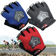 Half Finger Gloves For Children/Adults Bike Motorcycle Hiking Cycling Gloves Fox Head Breathable Racing Climbing Outdoor Half Finger Gloves