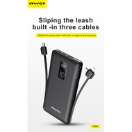 AWEI P8K Power Bank 10000mAh Multiple Output High-Speed Charge PowerBank 2.1A Fast Charging📱