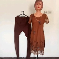 kurti set celana lengan pendek India wanita Baju