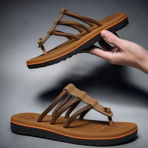 Sabot Sandals Man Flat Flip Flops Shoes Beach Soft Shiatsu Elegant Designer Luxury Rubber 2025 Fashi