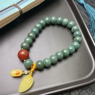 Da xanh tự nhiên phong Yin da rễ bồ đề Vòng đeo tay hạt giống Bồ Đề 108 Vòng đeo tay ngọc trắng Vòng