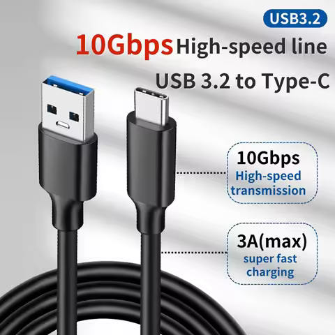USB3.2 Type C PD 60W 3A USB A to Type-C Cable Quick Charge 3.0 10Gbps Data Transfer Charge Cable USB