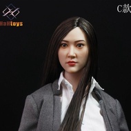 Ready Stock HaHtoys H002 1/6 Female Soldier Asian Beauty Hair Planting Head Sculpture Like Jingtian 