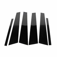6Pcs Black Glossy Piano Car Door Window Center Pole BC Stick