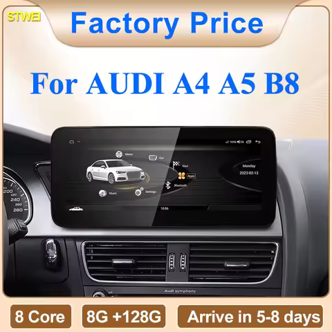 Factory Price 10.25" Android13 AUTO Carplay For AUDI A4 A5 B8 Car Video Players GPS Navigation Centr