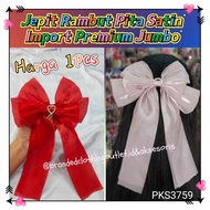 PREMIUM IMPORTED RIBBON HAIR CLIP / JUMBO SATIN RIBBON HAIR CLIP / KOREAN STYLE RIBBON HAIR CLIP / R