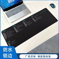e76627 Rubber large anti slip and waterproof table pad, English version, Excel shortcut key, mouse pad customization Gaming Mousepads