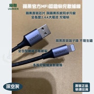 現貨綠聯(1米) iPhone11 14 iPad充電線數據線 USB2.0 Lightning 編織線 蘋果MFI認證