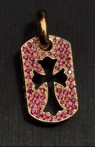 Chrome Hearts 22K Ruby Cross Pendant