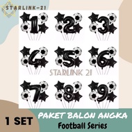 FOOTBALL SERIES NUMBER BALLOON PACKAGE | Soccer Theme Birthday Decoration Balloon Set