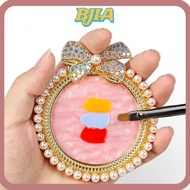 ✿BJA✿ Mixing Polish Pad Big Bow Pearls Diamonds Resin Agate Stone Nail Art Gel