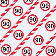 WenmthG Barrier Tape 90th Birthday Decoration 20 m Long Garland Decoration 90th Birthday Man Woman T