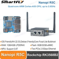 New Smartfly NanoPi R5C Openwrt Rockchip RK3568B2 Dual 2.5G Ethernet Port With M.2 WiFi Module 4GB L