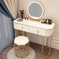 全城熱賣 - 高級感輕奢風化妝台（F100白桌+鏡+鳥巢凳）