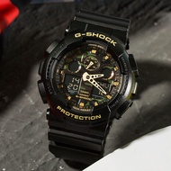 Casio G-shock นาฬิกาผู้ชายขนาดใหญ่กีฬานาฬิกาควอตซ์ Ga-100cf-1a เรซิ่น สายคล้อง การเคลื่อนไหวดิจิตอล