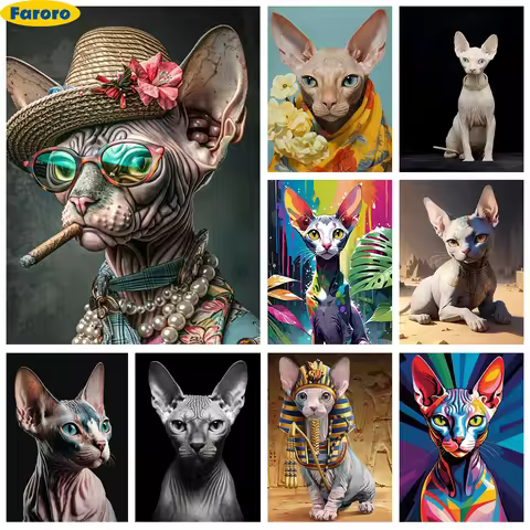 Sphynx Cat 5D Diamond Painting Pet Cat Pictures Diy Diamond Embroidery Rhinestones Cross Stitch Kid 