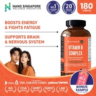 Vitamin B Complex – Energy & Brain Support Supplement, PABA & Choline (180 Tabs)