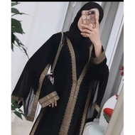Dubai Abaya Couple Fashion Muslimah Maxi Dress Real Pic Lace GV Dress Abaya Dubai Abaya Dress Abaya 
