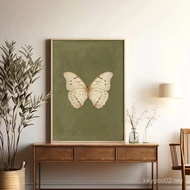 Abstract white butterfly canvas art prints Gothic insect wall art poster for modern living room bedr
