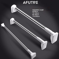 Afutre Wardrobe Rod Punch-free Telescopic Clothes Rail Adjustable Shower Curtain Rods Extendable Rod  Simple Support Rod Stainless Steel Curtain Rail Rod Clothes Rail Adjustable Hanger Rod