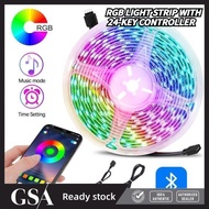 Color Changing LED Strip Light 2M 5M USB Remote Bluetooth App Control Dimmable for Bedroom TV Party